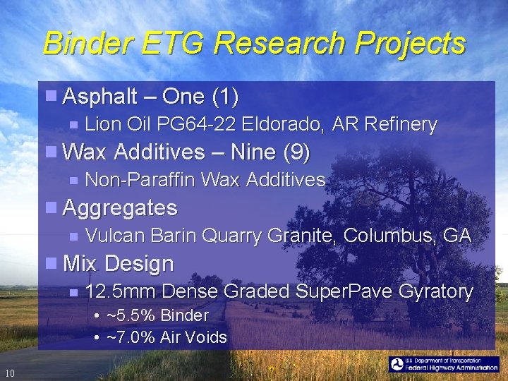 Binder ETG Research Projects Asphalt – One (1) Lion Oil PG 64 -22 Eldorado,