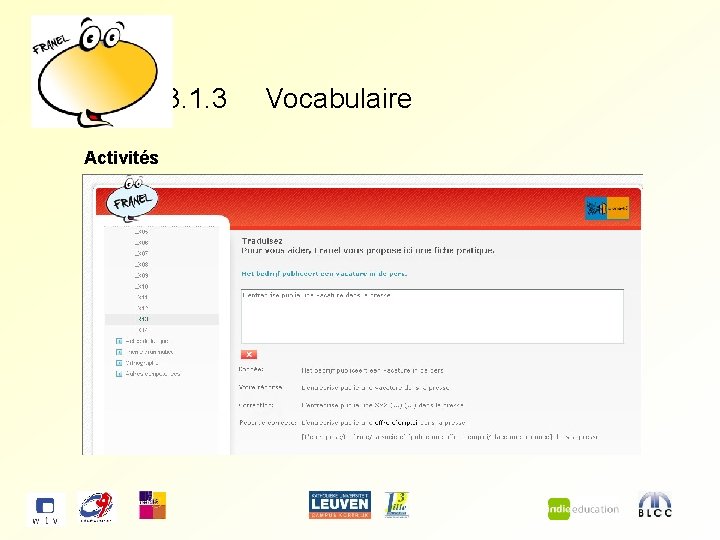 3. 1. 3 Activités Vocabulaire 