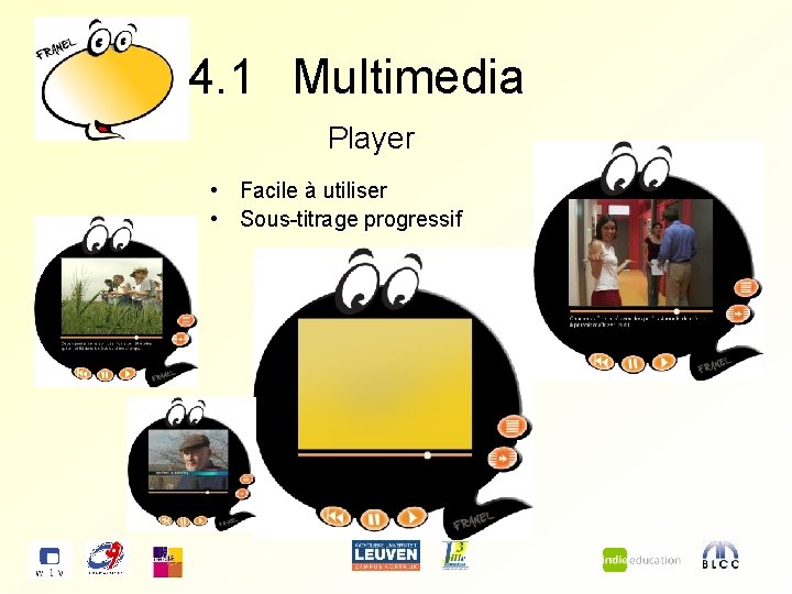 4. 1 Multimedia Player • Facile à utiliser • Sous-titrage progressif 