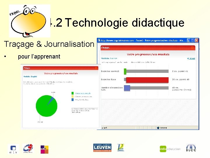 4. 2 Technologie didactique Traçage & Journalisation • pour l’apprenant 