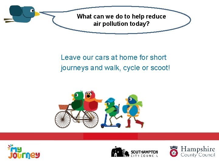 What can we do to help reduce air pollution today? Leave our cars at