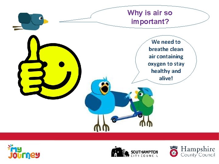 Why is air so important? We need to breathe clean air containing oxygen to