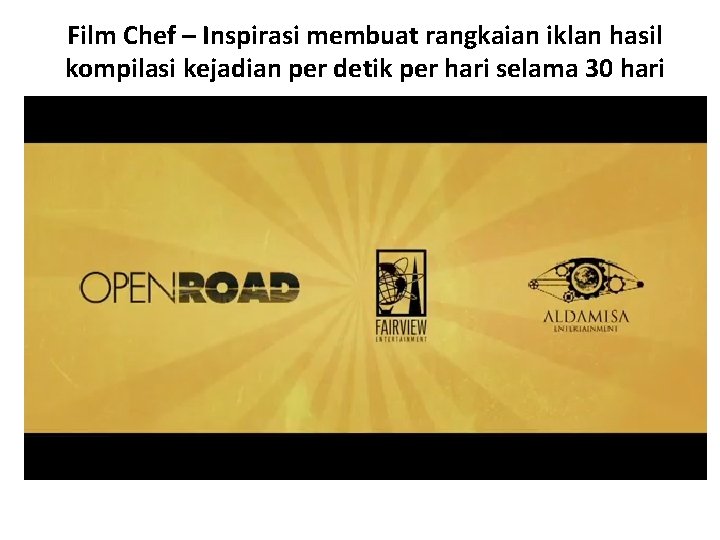Film Chef – Inspirasi membuat rangkaian iklan hasil kompilasi kejadian per detik per hari