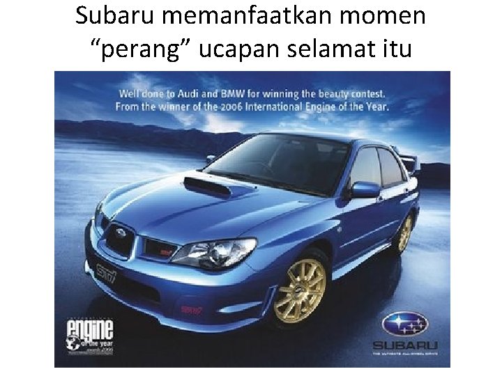 Subaru memanfaatkan momen “perang” ucapan selamat itu 