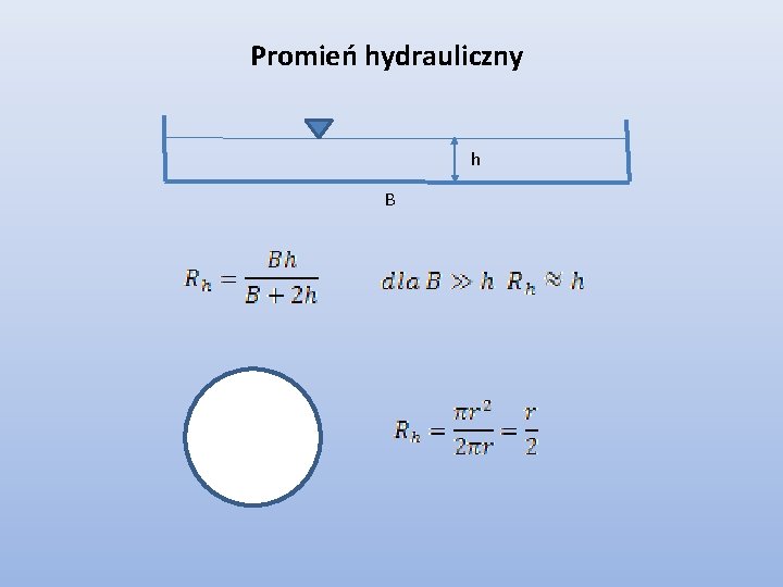 Promień hydrauliczny h B Promień hydrauliczny h B