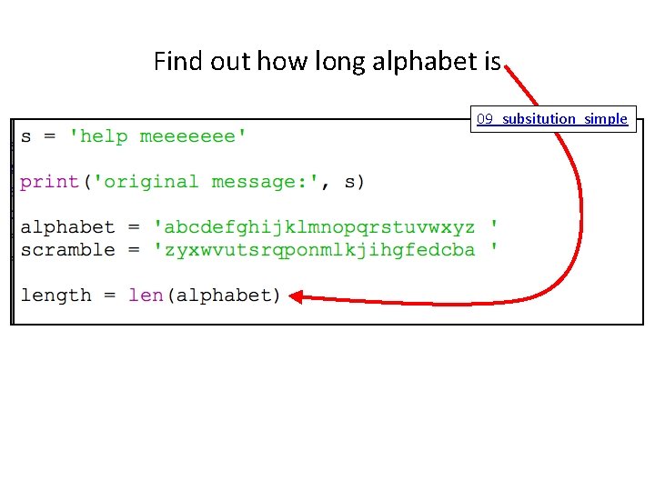 Find out how long alphabet is 09_subsitution_simple 