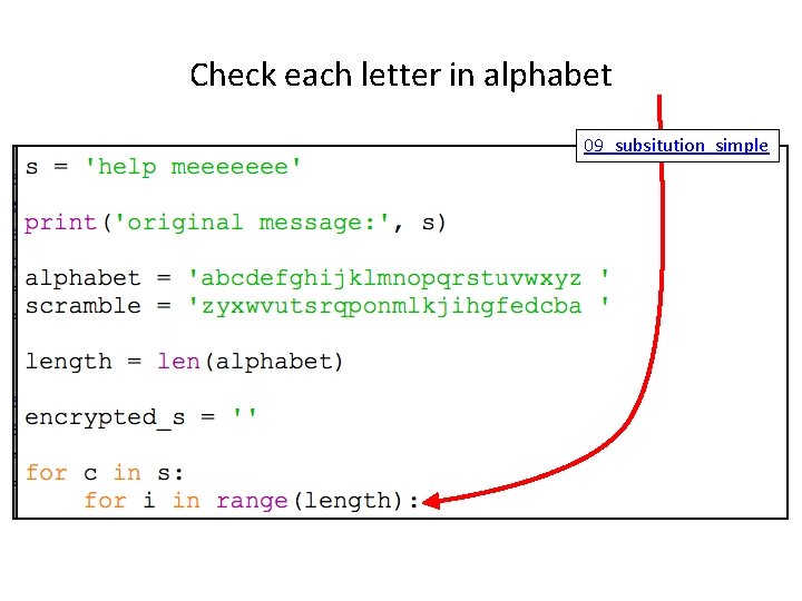 Check each letter in alphabet 09_subsitution_simple 