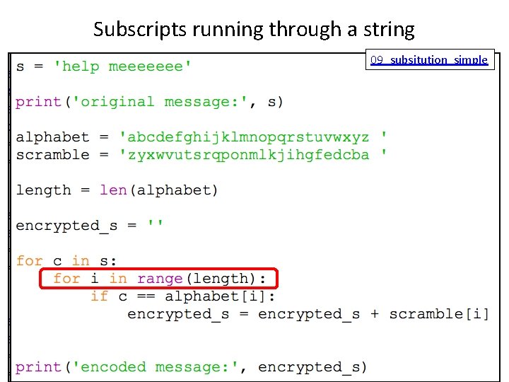 Subscripts running through a string 09_subsitution_simple 