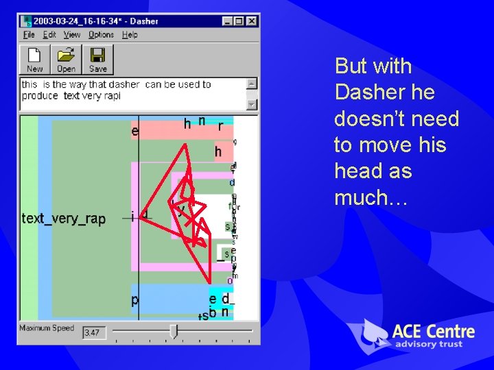 But with Dasher he doesn’t need to move his head as much… But with Dasher he doesn’t need to move his head as much…