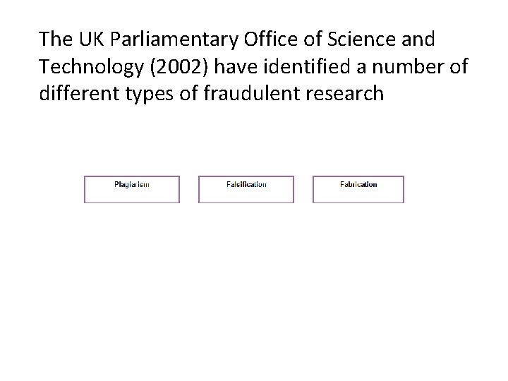 The UK Parliamentary Office of Science and Technology (2002) have identified a number of