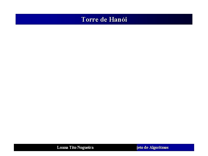 Torre de Hanói Loana Tito Nogueira Análise e Projeto de Algoritmos 