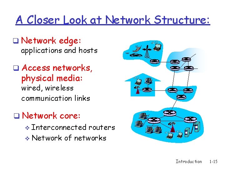 A Closer Look at Network Structure: q Network edge: applications and hosts q Access