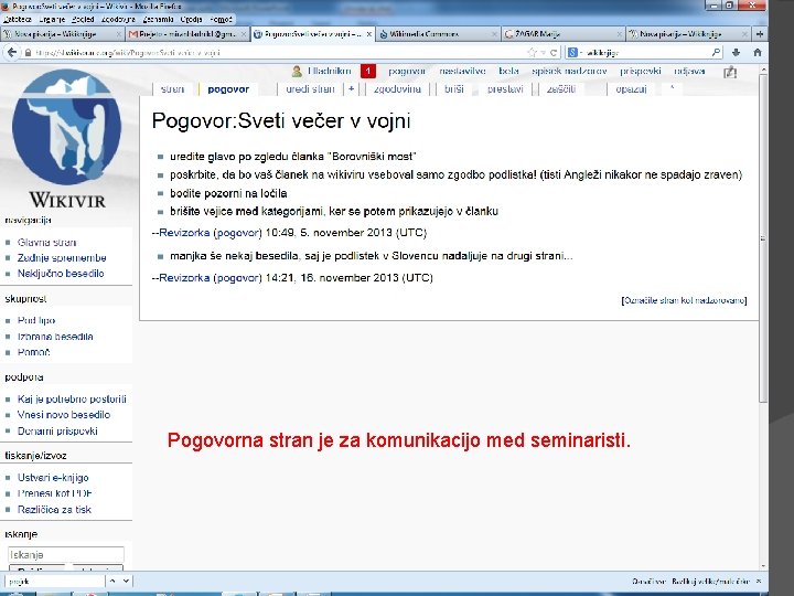Pogovorna stran je za komunikacijo med seminaristi. 