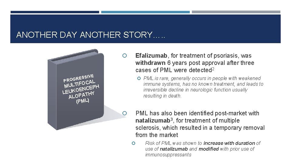 ANOTHER DAY ANOTHER STORY…. . Efalizumab, for treatment of psoriasis, was withdrawn 6 years ANOTHER DAY ANOTHER STORY…. . Efalizumab, for treatment of psoriasis, was withdrawn 6 years
