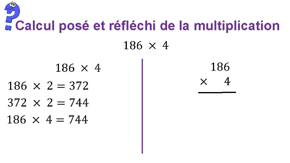 Calcul posé et réfléchi de la multiplication 