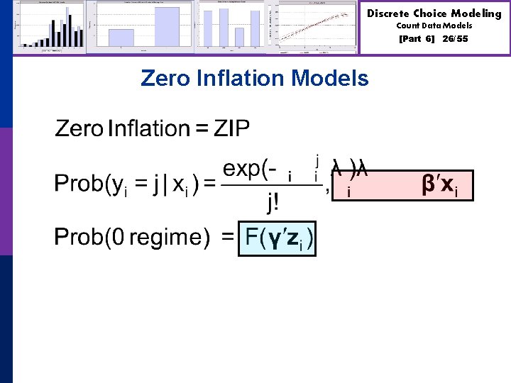 Discrete Choice Modeling Count Data Models [Part 6] Zero Inflation Models 26/55 
