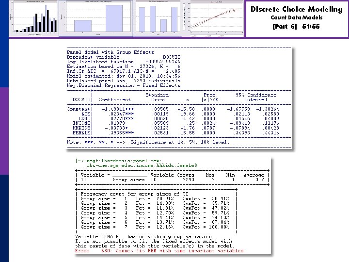 Discrete Choice Modeling Count Data Models [Part 6] 51/55 