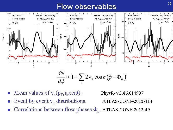 Flow observables n n n Mean values of vn(p. T, η, cent). Phys. Rev.