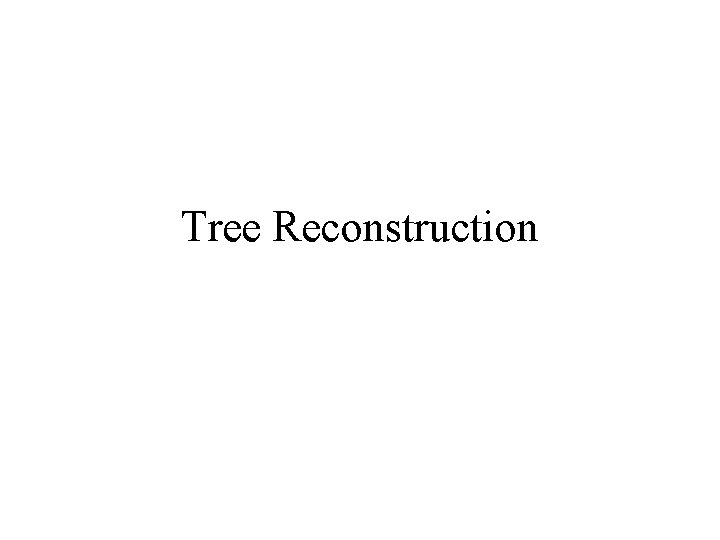 Tree Reconstruction 