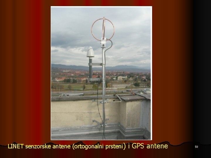 LINET senzorske antene (ortogonalni prsteni) i GPS antene 50 