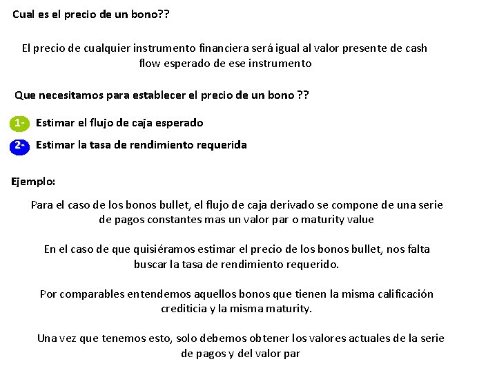 Cual es el precio de un bono? ? El precio de cualquier instrumento financiera