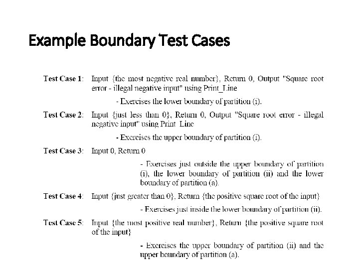 Example Boundary Test Cases 