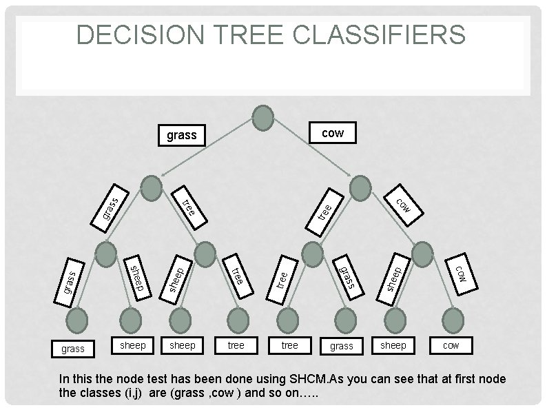 DECISION TREE CLASSIFIERS cow e grass she tree she ep tre gra s gras DECISION TREE CLASSIFIERS cow e grass she tree she ep tre gra s gras