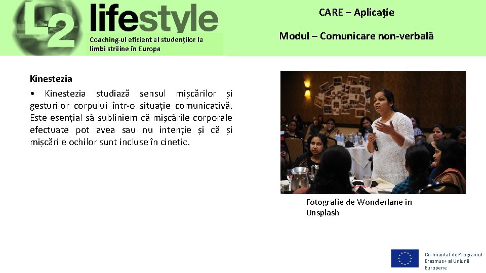 CARE– –Application Aplicație Coaching-ul eficient al studenților la limbi străine în Europa Module Modul––Non-verbal