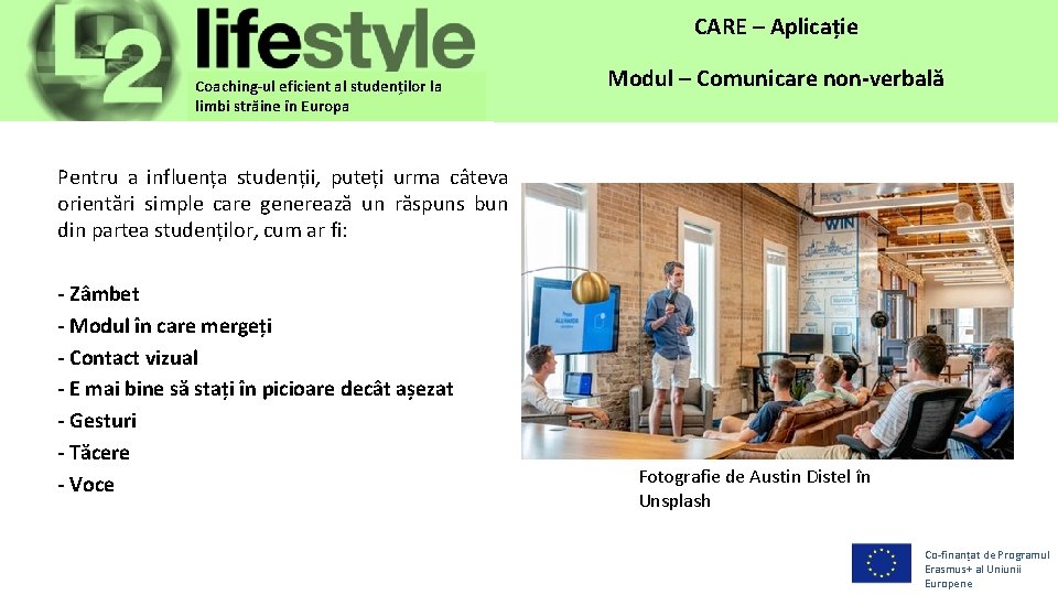 CARE– –Application Aplicație Coaching-ul eficient al studenților la limbi străine în Europa Module Modul––Non-verbal