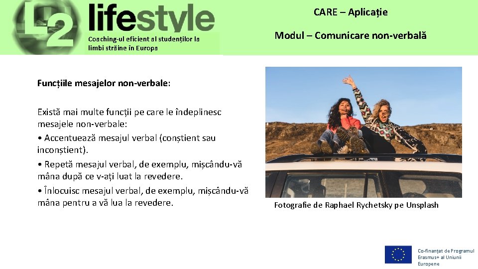 CARE– –Application Aplicație Coaching-ul eficient al studenților la limbi străine în Europa Module Modul––Non-verbal