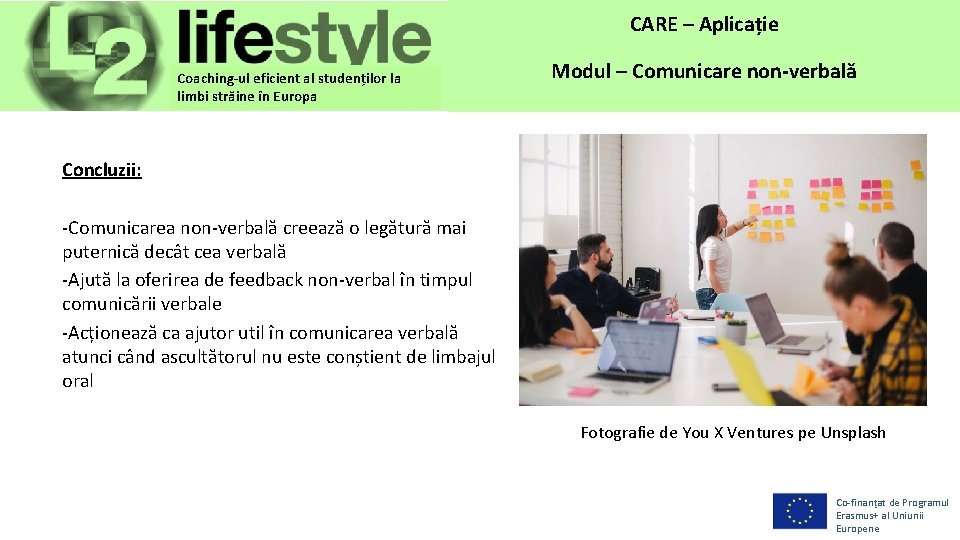 CARE– –Application Aplicație CARE Coaching-ul eficient al studenților la limbi străine în Europa Modul––Non-verbal