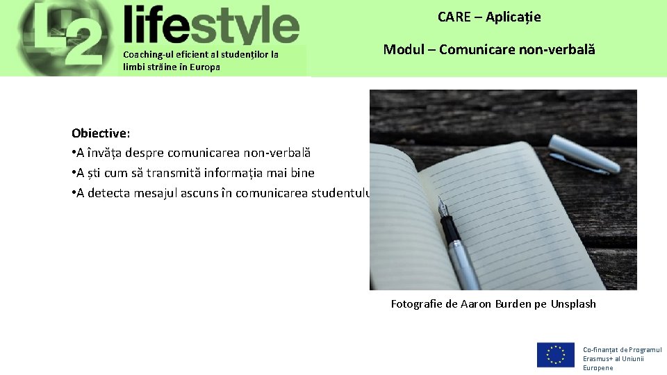 CARE– –Application Aplicație Coaching-ul eficient al studenților la limbi străine în Europa Module Modul––Non-verbal