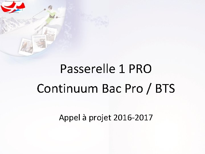 Passerelle 1 PRO Continuum Bac Pro / BTS Appel à projet 2016 -2017 