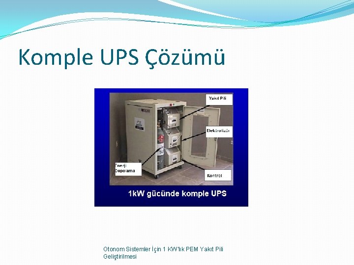 Komple UPS Çözümü Otonom Sistemler İçin 1 KW'lık PEM Yakıt Pili Geliştirilmesi 