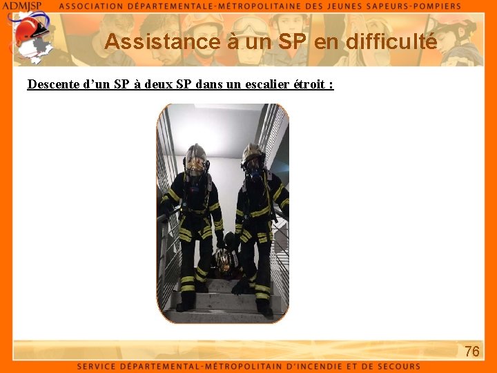 Assistance à un SP en difficulté Descente d’un SP à deux SP dans un