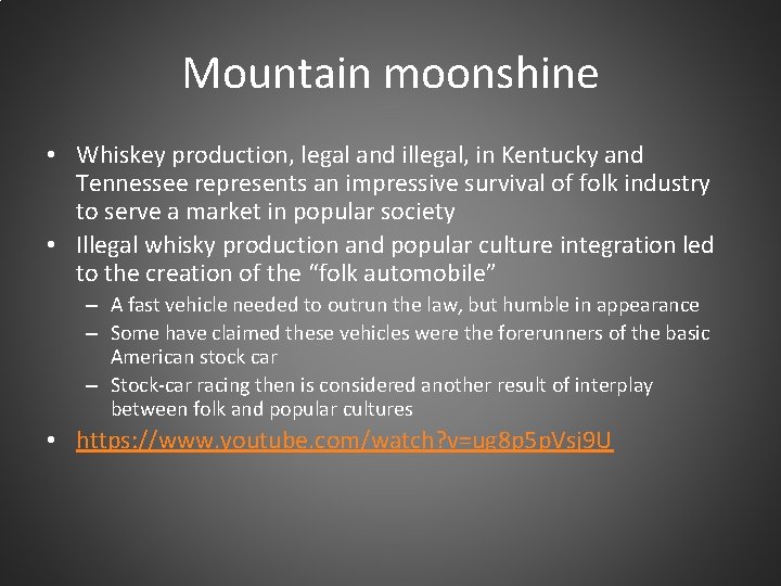 Mountain moonshine • Whiskey production, legal and illegal, in Kentucky and Tennessee represents an