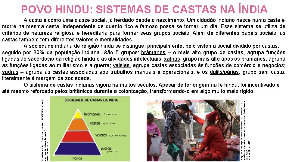 POVO HINDU: SISTEMAS DE CASTAS NA ÍNDIA Disponível em: https: //www. borboleteandoporai. com/viaje-paraa-india-casta-o-sabio-o-guerreiro-o-empresario-o-trabalhador-eos-outros/ Acesso