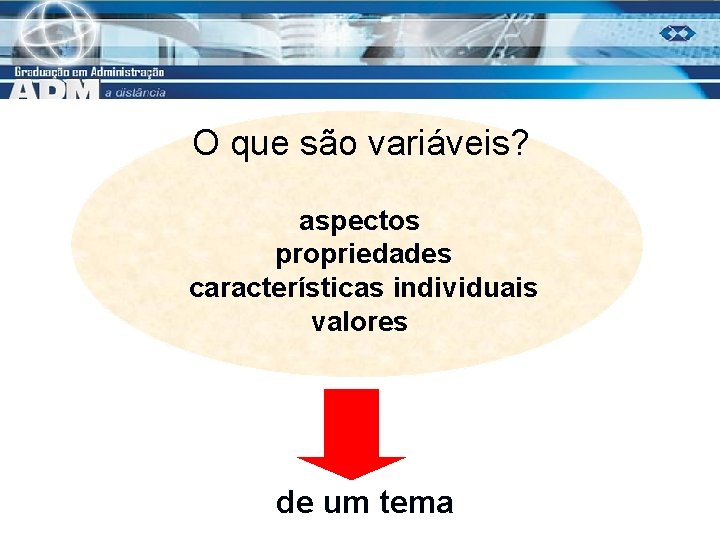 O que são variáveis? aspectos propriedades características individuais valores de um tema 