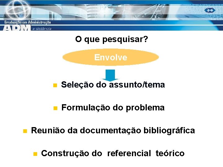 O que pesquisar? Envolve n n Seleção do assunto/tema n Formulação do problema Reunião