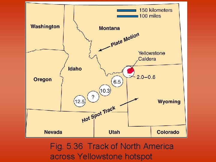 Fig. 5. 36 Track of North America across Yellowstone hotspot 