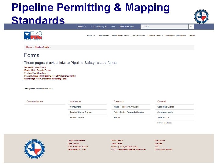 Pipeline Permitting & Mapping Standards Pipeline Permitting & Mapping Standards