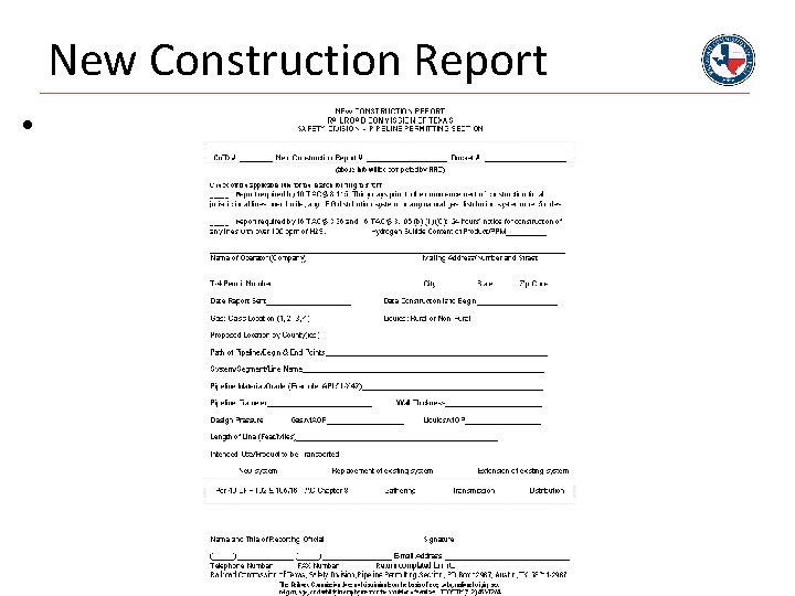New Construction Report • New Construction Report •