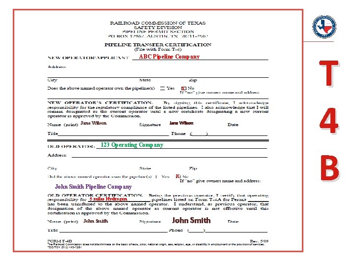 ABC Pipeline Company X Jane Wilson 123 Operating Company X John Smith Pipeline Company ABC Pipeline Company X Jane Wilson 123 Operating Company X John Smith Pipeline Company