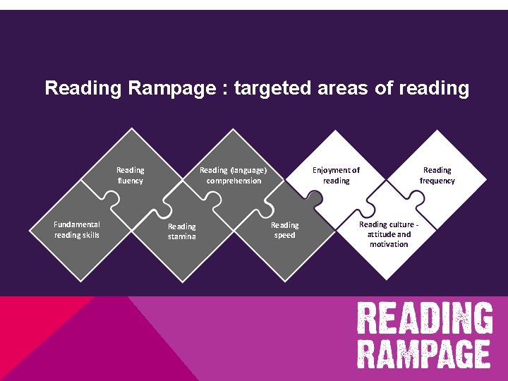 Where do we begin? Reading Rampage : targeted areas of reading Reading (language) comprehension