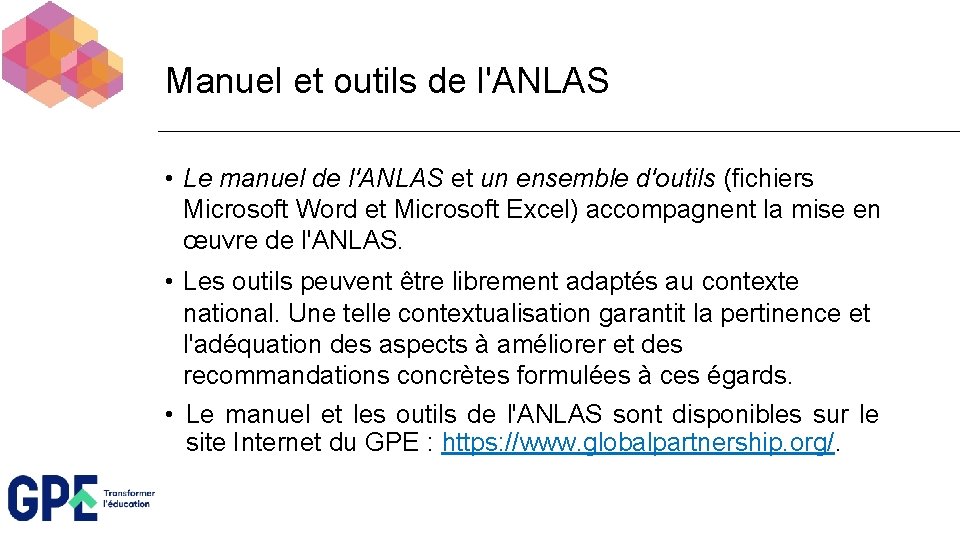 Manuel et outils de l'ANLAS • Le manuel de l'ANLAS et un ensemble d'outils