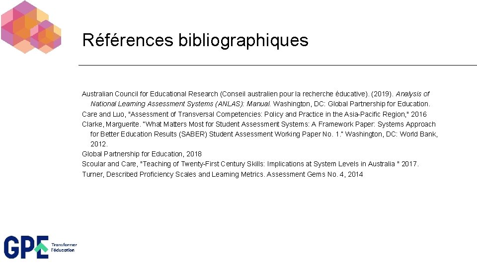Références bibliographiques Australian Council for Educational Research (Conseil australien pour la recherche éducative). (2019).
