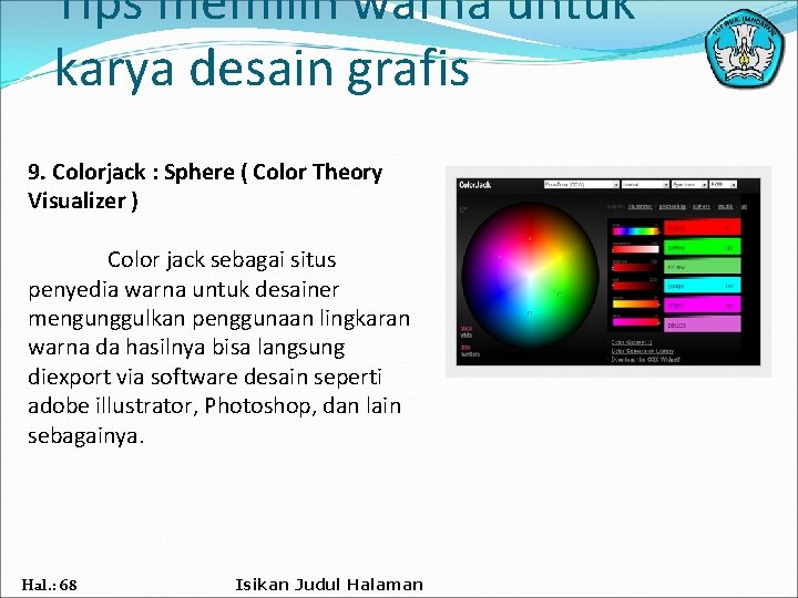 Tips memilih warna untuk karya desain grafis 9. Colorjack : Sphere ( Color Theory