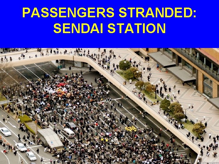 PASSENGERS STRANDED: SENDAI STATION 