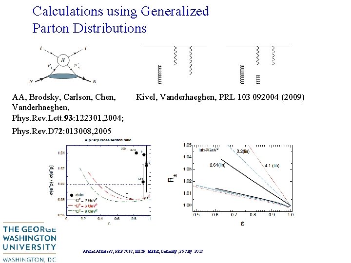 Calculations using Generalized Parton Distributions AA, Brodsky, Carlson, Chen, Vanderhaeghen, Phys. Rev. Lett. 93: Calculations using Generalized Parton Distributions AA, Brodsky, Carlson, Chen, Vanderhaeghen, Phys. Rev. Lett. 93: