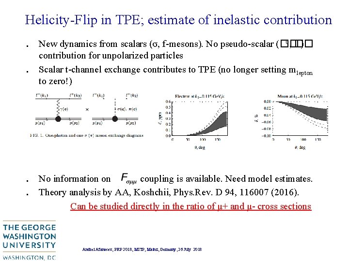 Helicity-Flip in TPE; estimate of inelastic contribution . . 0, �� New dynamics from Helicity-Flip in TPE; estimate of inelastic contribution . . 0, �� New dynamics from